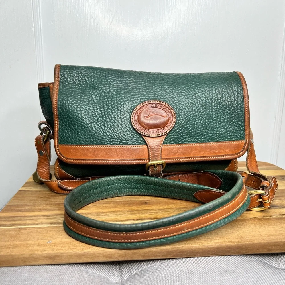 Vintage Green Dooney & Bourke Surrey Crossbody Messenger bag - Picture 1 of 10